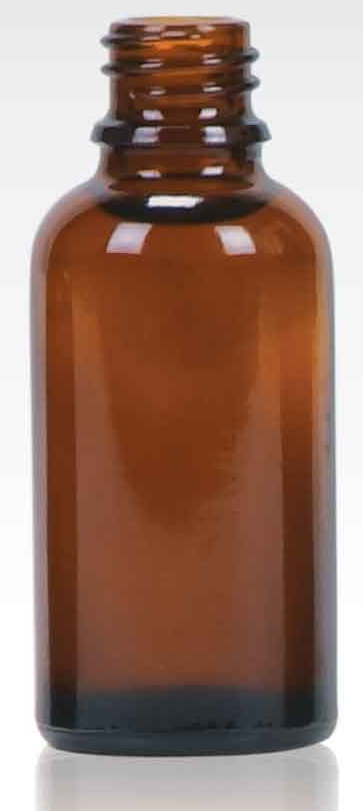 Low-resolution catalog reference for 30 mL Amber DIN18 Dropper Bottle; website image rights unconfirmed.
