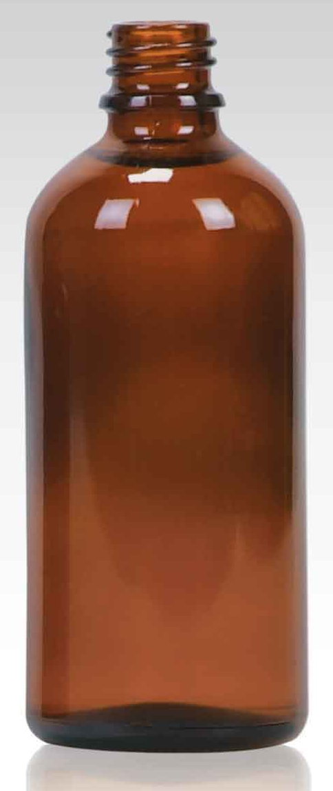 Low-resolution catalog reference for 100 mL Amber DIN18 Dropper Bottle; website image rights unconfirmed.